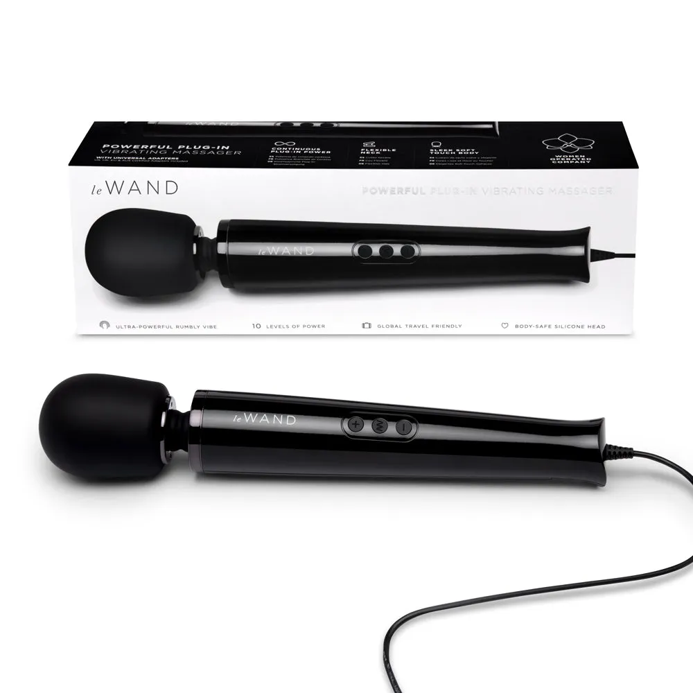 Le Wand Plug-In Vibrating Massager in Black