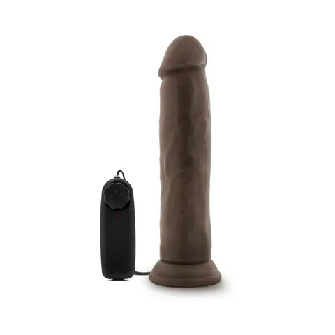 Dr. Skin Dr. Throb Realistic 9.5 in. Vibrating Dildo in Brown