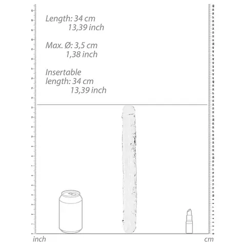 RealRock Crystal Clear Double Dong 13 in. Dual-Ended Dildo Clear
