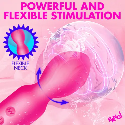 BANG! Vibrating Silicone Mini Wand in Pink