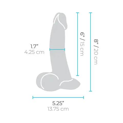 b-Vibe Slipskin Realistic Silicone Dildo 8 in. Curved in Mocha