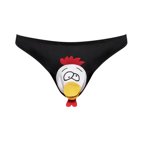 Male Power Novelty Choke The Chicken Bikini Underwear Black O/S