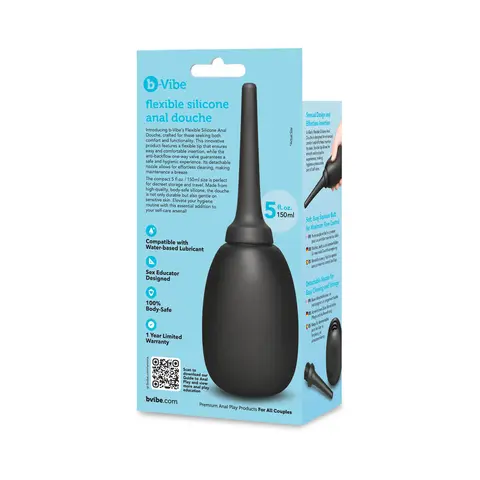 b-Vibe Flexible Silicone Anal Douche Black