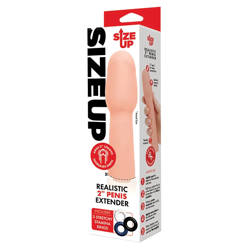 Size Up Realistic Penis Extender 2 in.