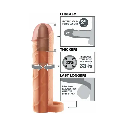 Fantasy X-tensions Perfect 2 in. Extension With Ball Strap Beige