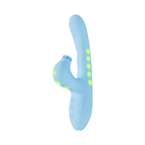 VIVE Andria LED G-Spot Vibrating and Tap Clit Stimulator in Blue