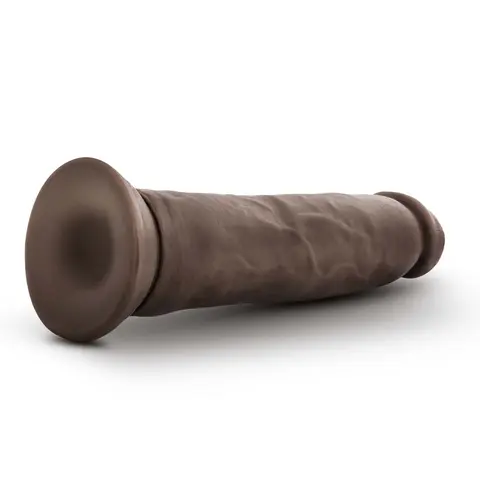 Dr. Skin Plus Thick 9 in. Triple Density Posable Dildo in Brown