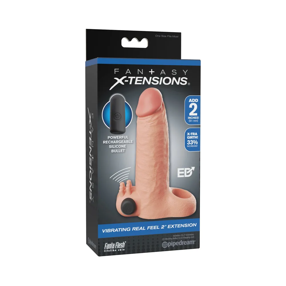 Fantasy X-Tensions Vibrating Real Feel Extension 2 in. in Light