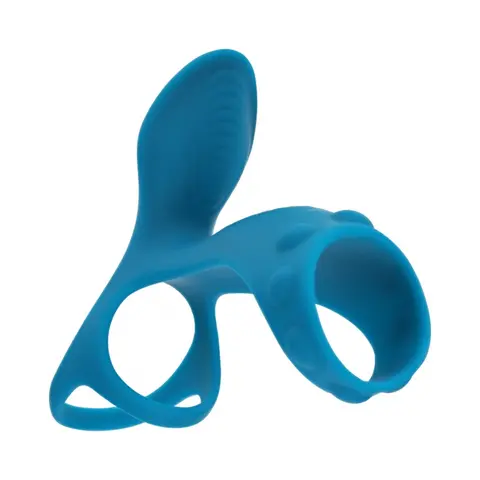 LEVELZ Vibrating Silicone Cock & Ball Ring with Shaft Loop in Teal