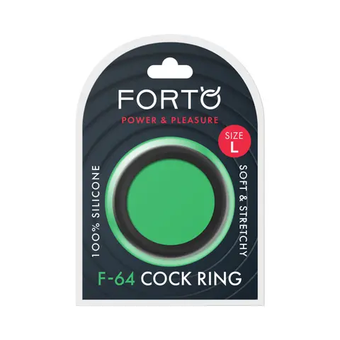 Forto F-64 Wide Liquid Silicone Cockring Large in Black