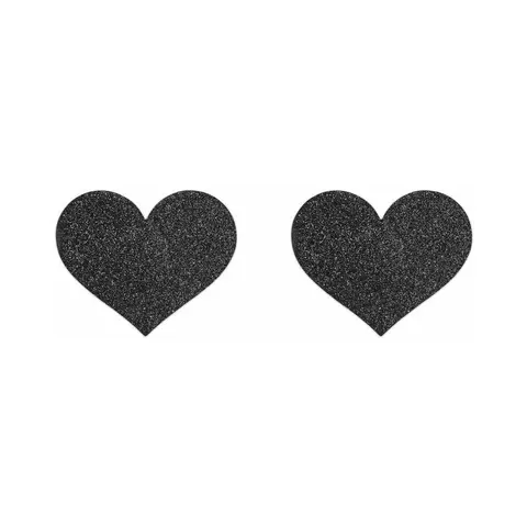 Bijoux Indiscrets Flash Reusable Glitter Pasties Heart Black