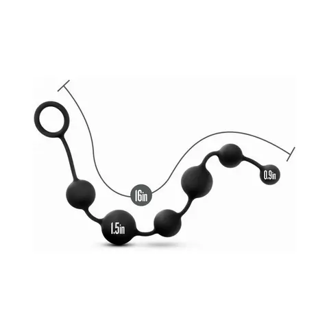 Anal Adventures Platinum Silicone Large Anal Beads Black