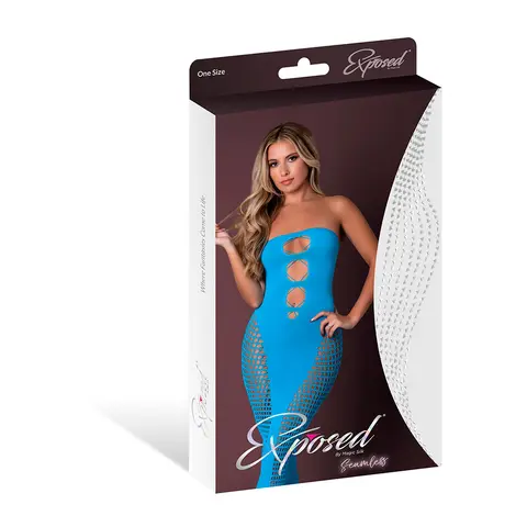 Magic Silk Seamless Gown Neon Turquoise O/S