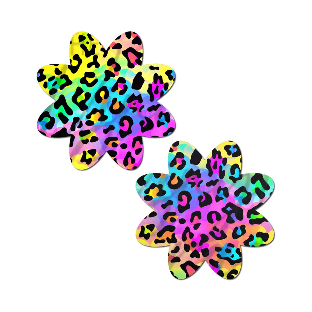 Pastease Rainbow Cheetah Leopard Print Petal Breast Pasties