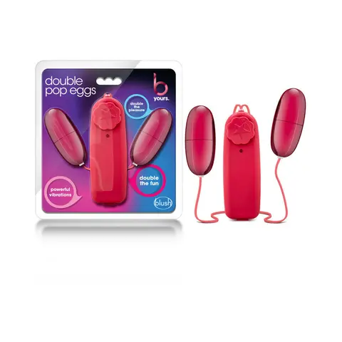 B Yours Double Pop Eggs Remote-Controlled Dual Bullet Vibrator in Cerise