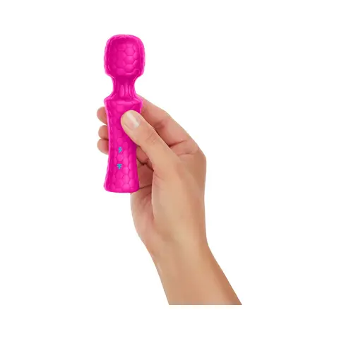 FemmeFunn Ultra Wand Mini Rechargeable Flexible Textured Silicone Vibrator in Pink