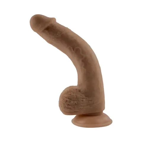 Selopa Natural Feel Flexskin Bendable Dildo with Moving Material 7 in. in Dark