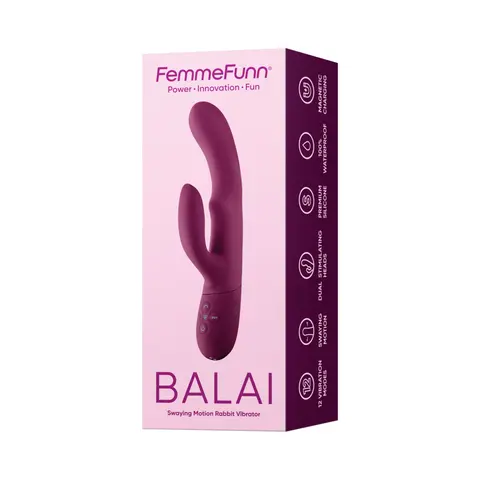 FemmeFunn Balai Rechargeable Silicone Swaying Motion Dual Stimulation Vibrator Light in Fuchsia