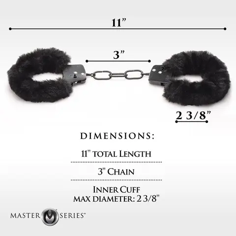 Master Series Cuffed in Fur Furry Handcuffs in Black