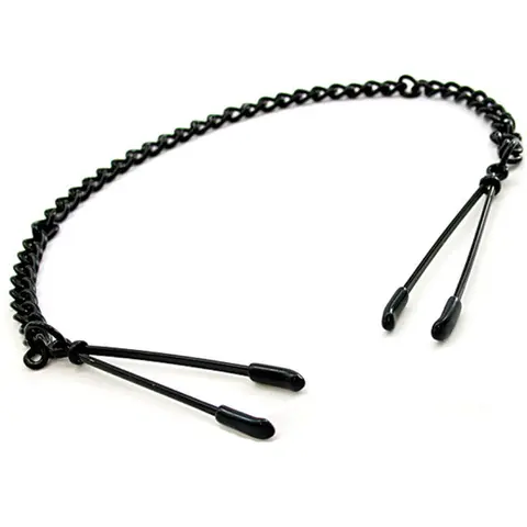 H2H Nipple Clamps Tweezer With Chain in Black