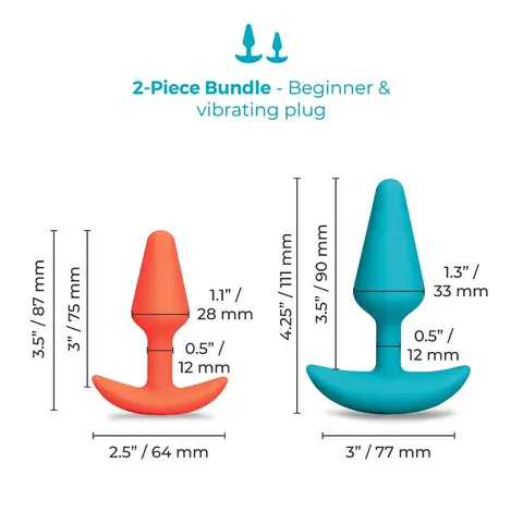 b-Vibe Butties Anal Training 2-Piece Set