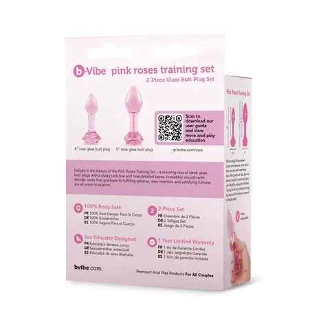 b-Vibe Pink Roses Training Plug Set