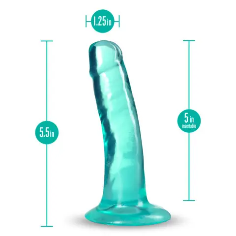 B Yours Plus Hard n' Happy 5 in. Dildo in Teal