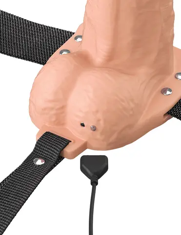Fantasy X-Tensions Elite Vibrating Hollow Silicone Strap-On 6 in. in Light