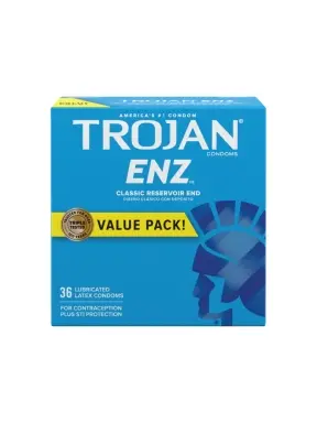Trojan ENZ Classic Reservoir End 36 Count Lubricated Latex Condoms