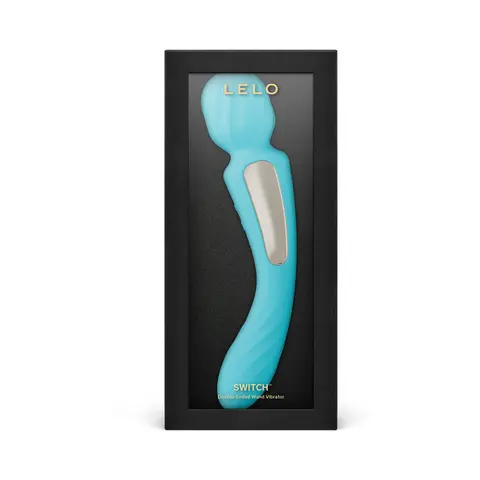 LELO SWITCH Double-Sided Wand Vibrator in Aqua
