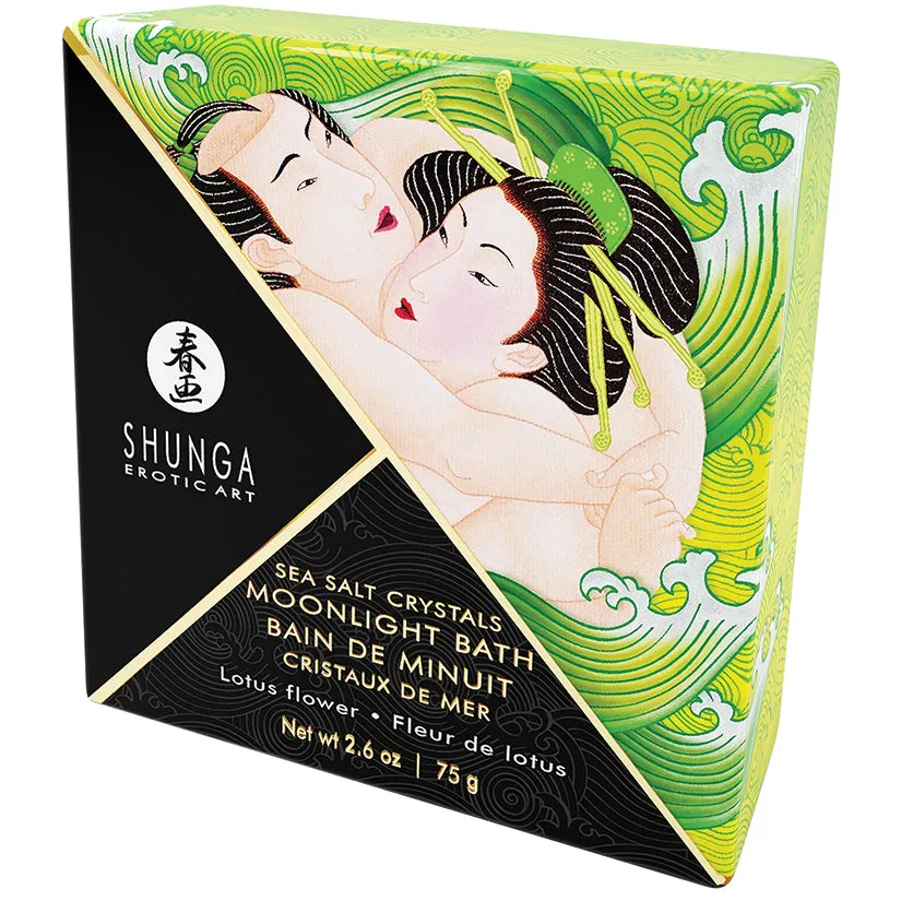 Shunga Moonlight Bath Sea Salt Crystals Lotus Flower 2.6 oz.