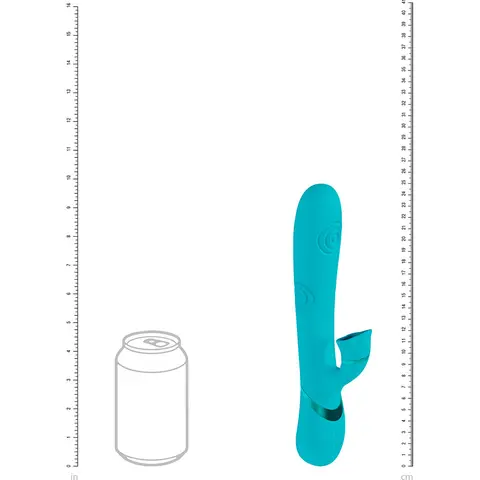VIVE Fiore Rechargeable G-Spot Air Wave and Tapping Flared Clit Stimulator in Blue