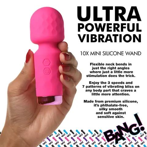 BANG! 10X Mini Silicone Wand in Pink
