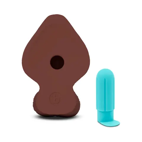 b-Vibe Slipskin Realistic Silicone Dildo 8 in. Girthy in Brown