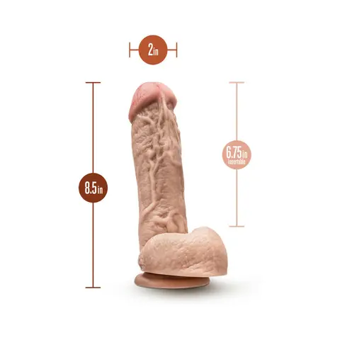 Hung Rider Trigger Realistic 8.5 in. Dildo with Balls Beige