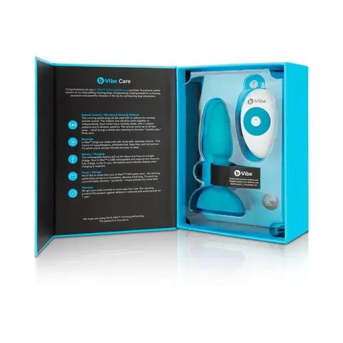 b-Vibe Rimming Petite Rotating and Vibrating Remote Control Plug in Teal