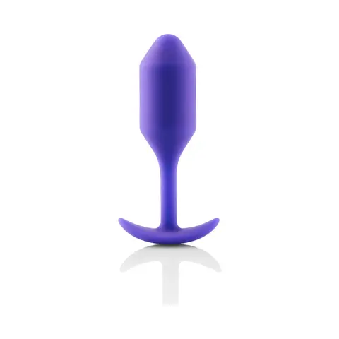 b-Vibe Snug Plug 2 Weighted Silicone Anal Plug in Purple