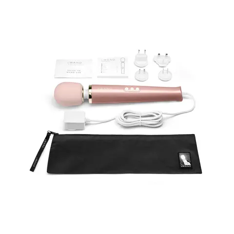 Le Wand Plug-In Vibrating Massager in Rose Gold