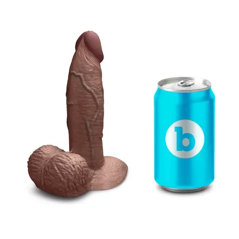 b-Vibe Slipskin Realistic Silicone Dildo 6 in. Girthy in Brown