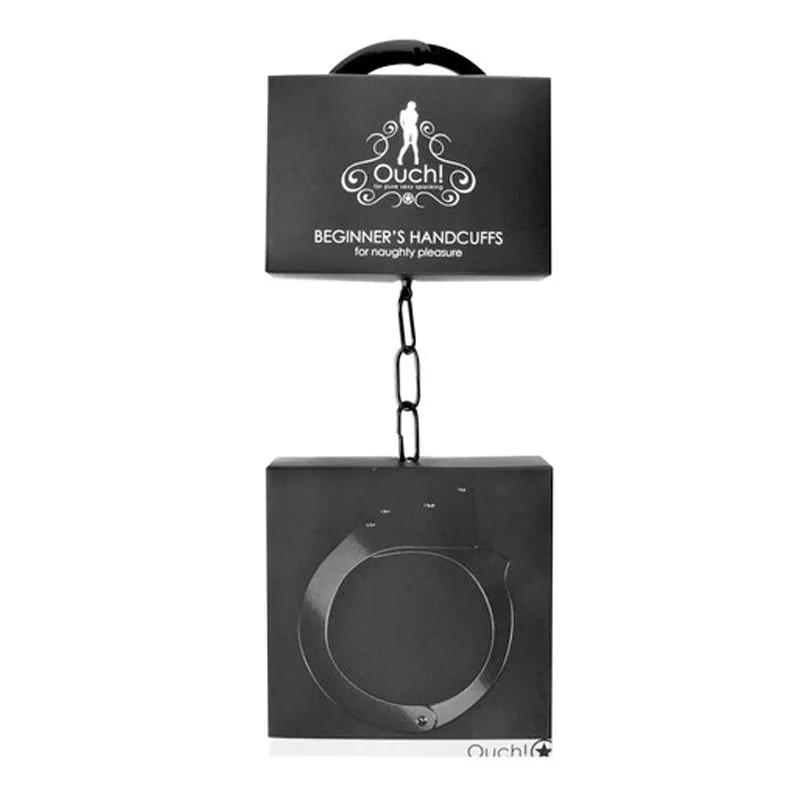 Ouch! Beginner's Metal Handcuffs With Quick-Release in Black