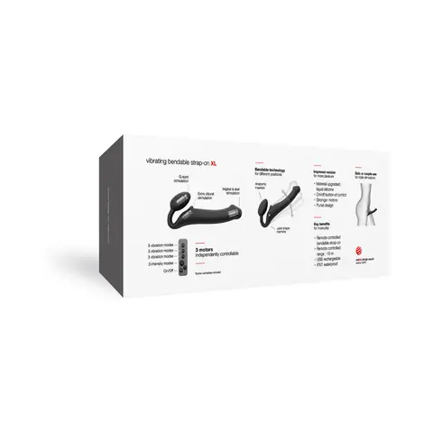 Strap-On-Me Vibrating Bendable Strapless Strap-On Black XLarge