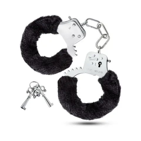 Temptasia Adjustable Faux Fur Cuffs in Black