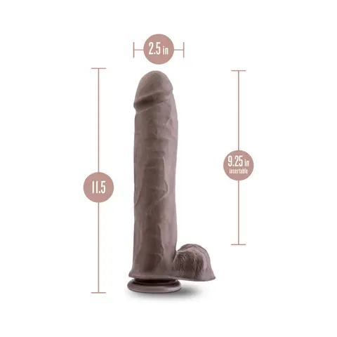 Au Naturel Big John 11.5 in. Posable Dual Density Dildo with Balls in Brown