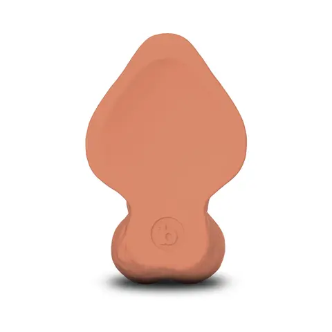 b-Vibe Slipskin Realistic Silicone Dildo 8 in. Curved in Mocha