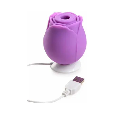 Curve Toys Gossip Cum Into Bloom Rechargeable Silicone Clitoral Stimulator Rose Flirt in Violet