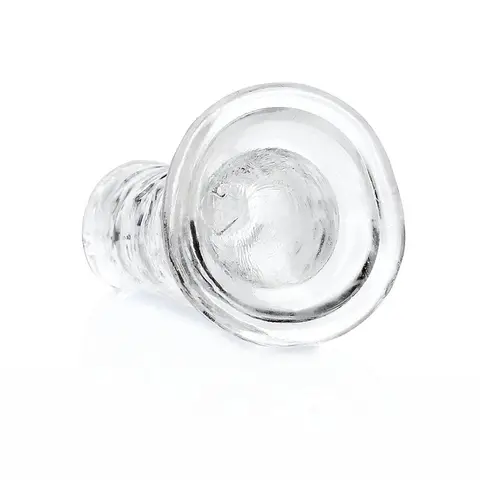 RealRock Crystal Clear Straight 6 in. Dildo Without Balls in Clear