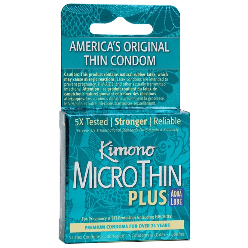 Kimono MicroThin Plus Aqua Lube 3-Pack
