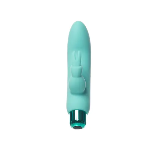 Powerbullet Alice's Bunny Rechargeable Bullet Vibrator with Silicone Rabbit Sleeve in Teal