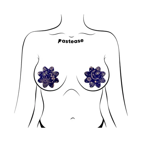 Pastease Midnight Celestial Sun & Moon Petal Breast Pasties