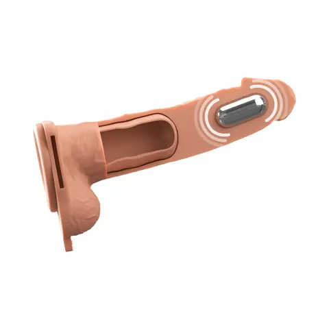 Fantasy X-Tensions Elite Vibrating Hollow Silicone Strap-On 7 in. in Light